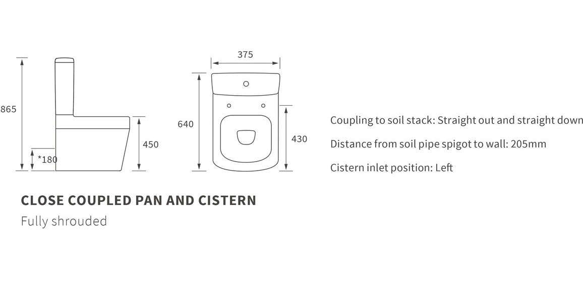 Portobello Rimless C/C Fully Shrouded Comfort Height WC