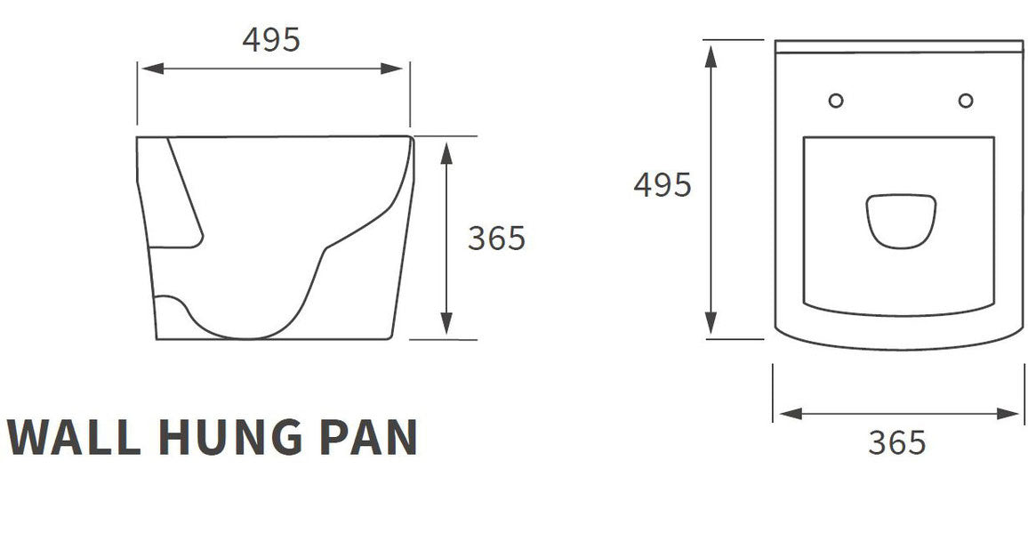 Portobello Rimless Wall Hung WC & Soft Close Seat