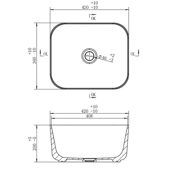 Shaftesbury Deep White Washbowl 420 x 360mm