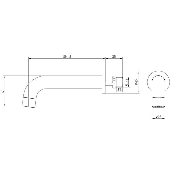 Tabo Hero Chrome Wall Mounted Basin Mixer Tap
