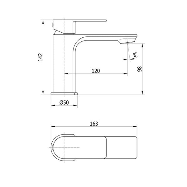 Tabo Roz Matt Black Basin Mixer Tap & Waste