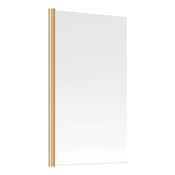 Tabo Single Straight Brushed Brass Bath Screen