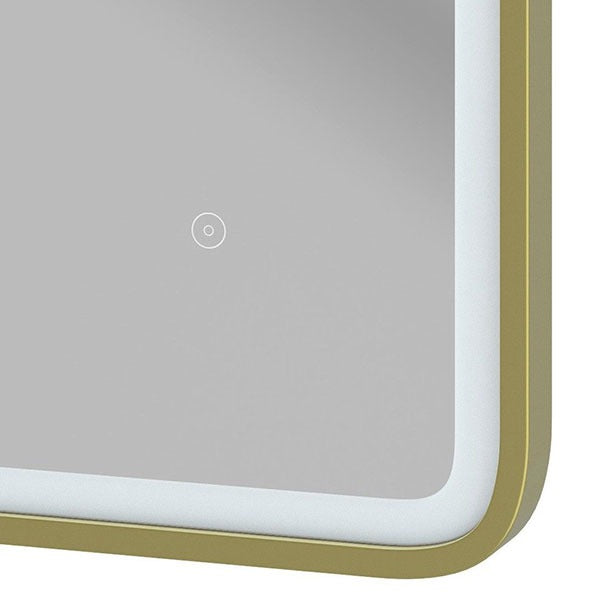 Tabo Space Front-Lit LED Brushed Brass Mirror 800 x 600mm