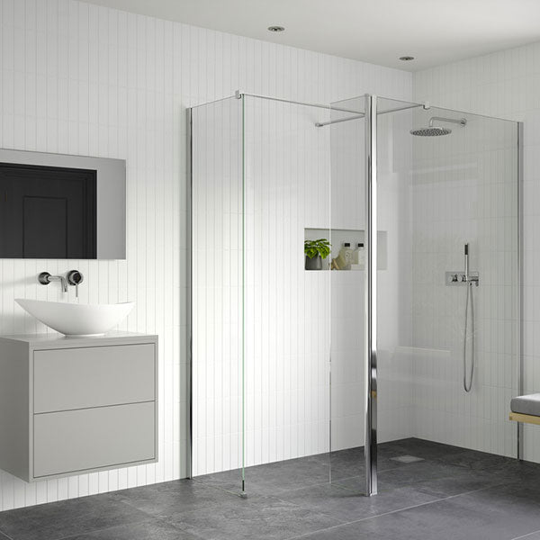 Tabo Splash Fresco Wetroom Panel (with side & rotatable panels) Chrome