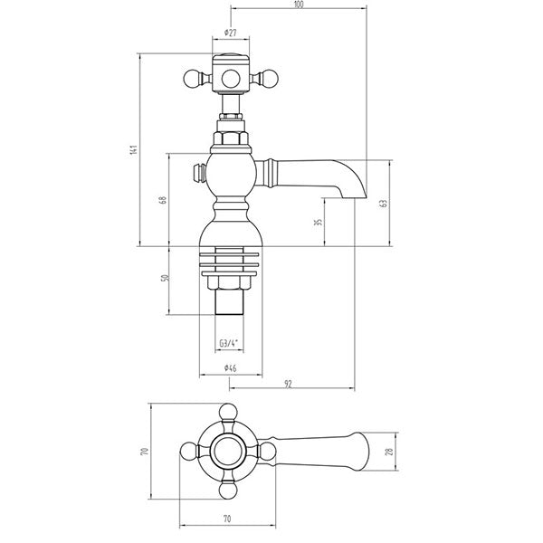 Tabo Stratford Chrome Basin Pillar Taps