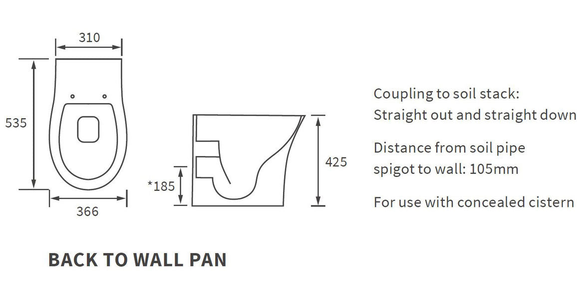 Savino Rimless Back To Wall WC & Soft Close Seat