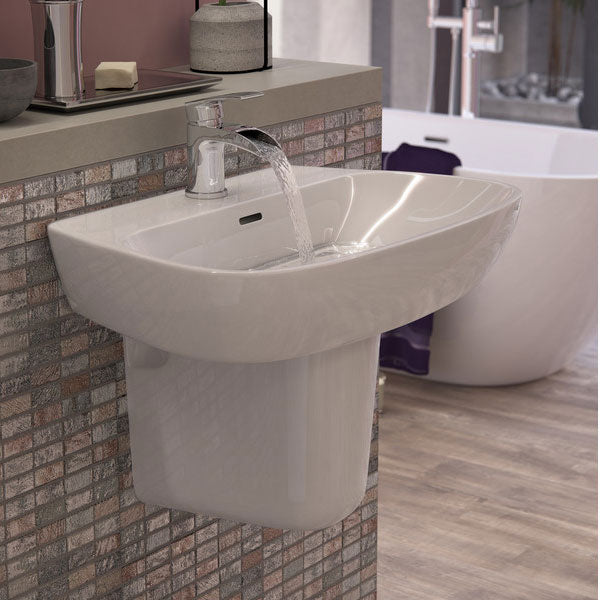 Trafalgar 1TH Basin & Semi Pedestal 600 x 400mm