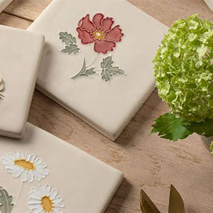 Winchester Classic Floral Tubelined Dog Rose 12.7 x 12.7cm