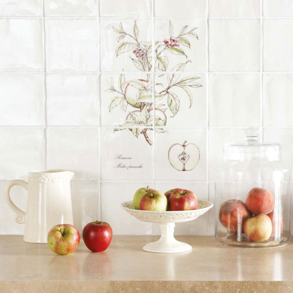 Winchester Residence Apple 6 Tile Panel on Cotton 13 x 13cm
