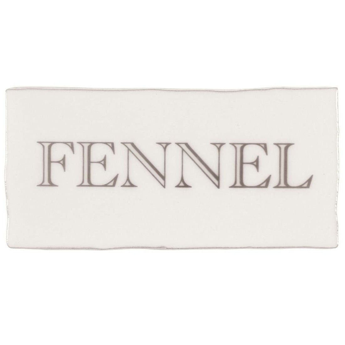 Winchester Residence Fennel in Grey on Cotton Half Tile 13 x 6.3cm