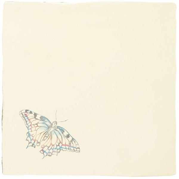 Winchester Residence Indigo Swallowtail Pastel Field Tile 13 x 13cm (palomino)