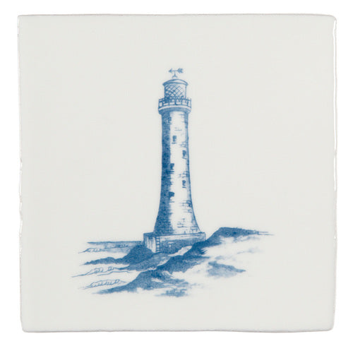Winchester Residence Lighthouse Blue on Papyrus 13 x 13cm