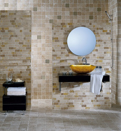 Dune Mosaico Travertino Brick Mosaic Setting