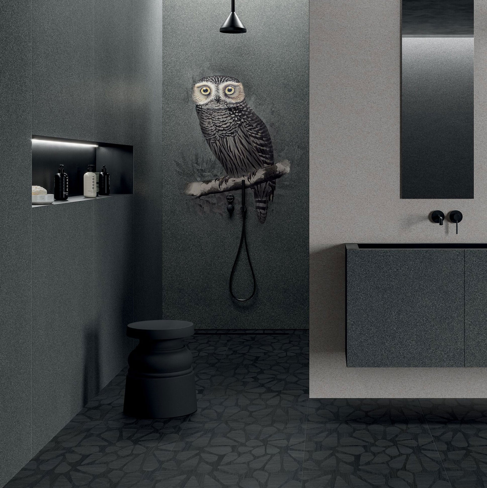 ABK Moooi Nesting Room Decor Passage Black Wall & Floor Tiles