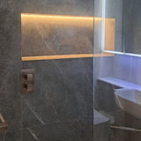ABK Poetry Stone Piase Smoke tile in our Bathroom project in Newport Pagnell
