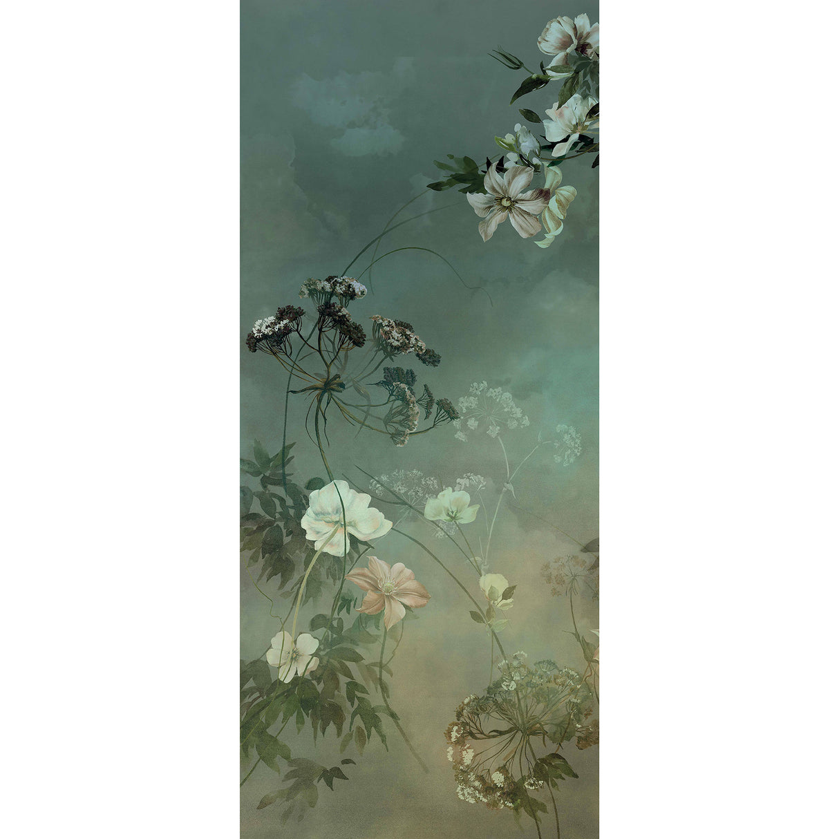 Country Flowers Green A