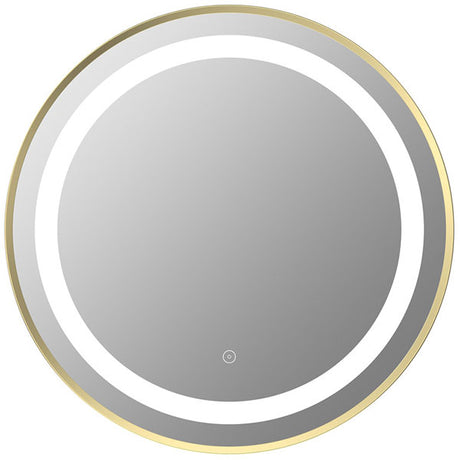 Tabo Future Front-Lit LED Brushed Brass Mirror 600 x 600mm
