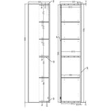Tabo Milan Matt Deep Blue Wall Hung 1 Door Tall Unit 350mm