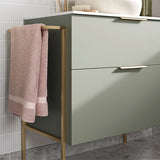 Tabo Milan Matt Olive Green Wall Hung 2 Drawer Basin Unit 