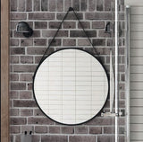 Tabo Penny Matt Black Mirror with Strap 600 x 600mm