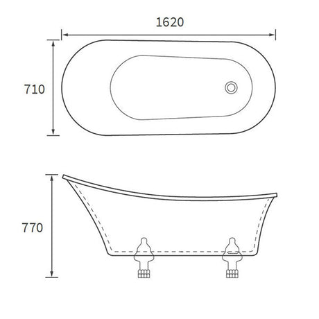 Tabo Albert Freestanding Bath 1620 x 700 x 770mm