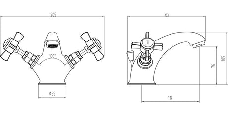 Tabo Ophelia Chrome Basin Mixer Tap & Waste