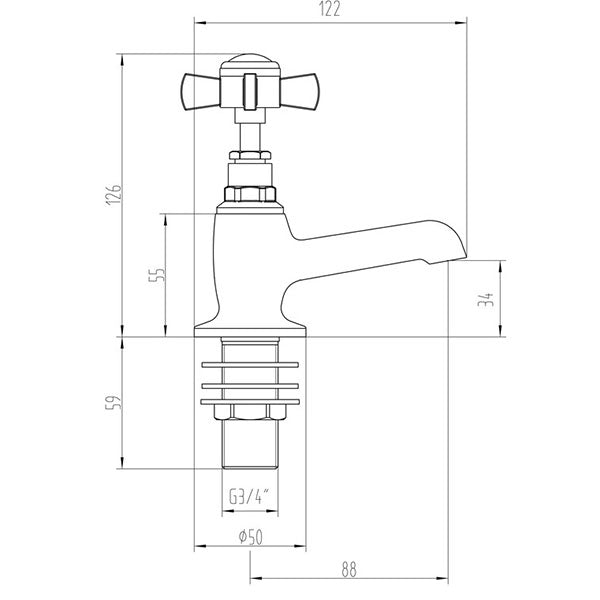 Tabo Ophelia Chrome Bath Pillar Taps