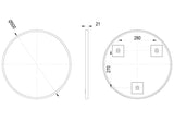 Tabo Moon Brushed Brass Round Mirror 500 x 500mm