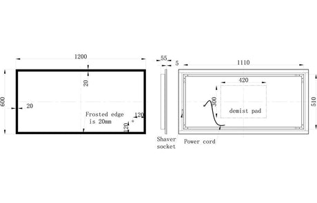 Tabo Gleam Surround-Lit LED Mirror 600 x 1200mm