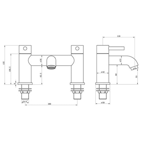 Tabo Hero Chrome Bath Filler Tap