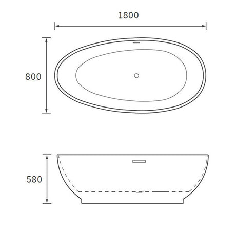 Apollo Harrow Freestanding Bath 1800 x 800 x 580mm