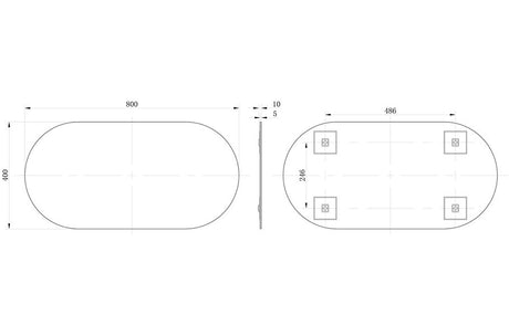 Tabo April Obround Mirror 400 x 800mm