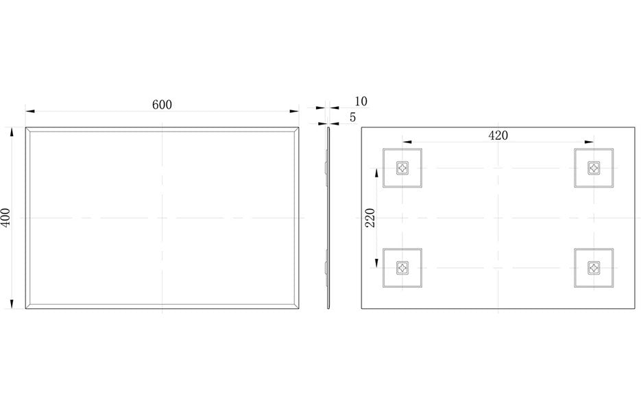 Tabo April Rectangle Mirror 400 x 600mm