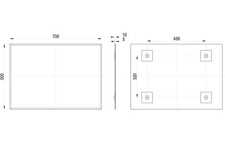 Tabo April Rectangle Mirror 500 x 700mm