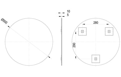 Tabo April Round Mirror 500 x 500mm