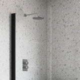 Tabo Single Straight Black Bath Screen