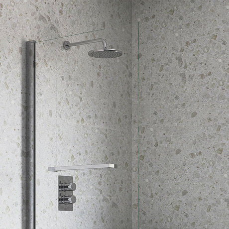 Tabo Single Straight Edge Bath Screen with Rail