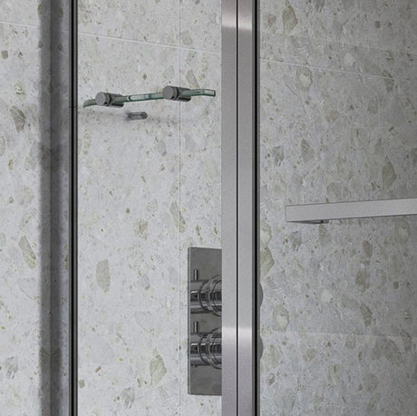 Tabo Two Panel Folding Bath Screen - shelving