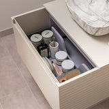 Tabo Rosina Matt Cotton Wall Hung 1 Drawer Basin Unit & Worktop 600mm (basin not included)