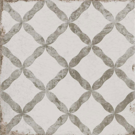 Arteva Antique Grey Patterned Matt Tile 20 x 20cm