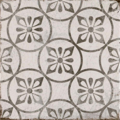 Arteva Petal Grey Patterned Matt Tile 20 x 20cm