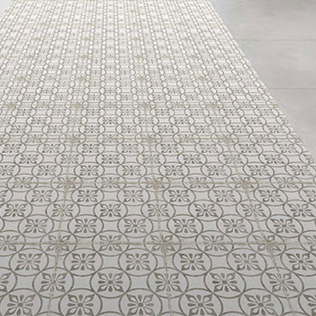 Arteva Petal Grey Patterned Matt Tiles, installed on floor