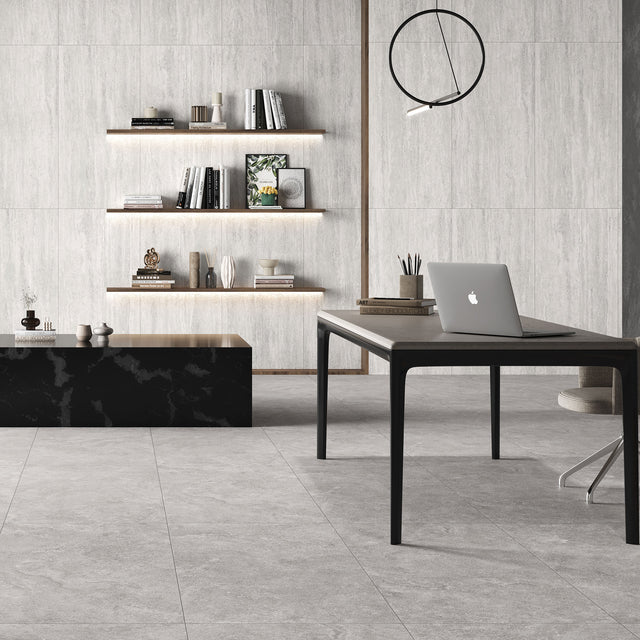 Avani Blanco Vein Cut tiles on wall