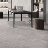 Avani Gris Cross Cut tiles (floor) with Bianco Vein Cut (walls)