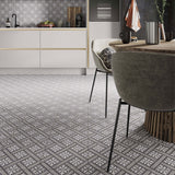 Ravello Charcoal Patterned tiles on wall and floor