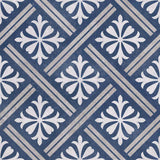 Ravello Navy Blue Patterned Matt Tile 33.5 x 33.5cm