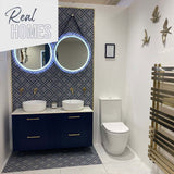 Ravello Navy Blue tiles on bathroom wall and floor