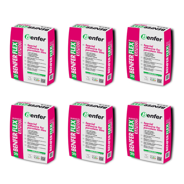 BenferFlex Rapido White Tile Adhesive 20kg - Pallet of 50 Boxes