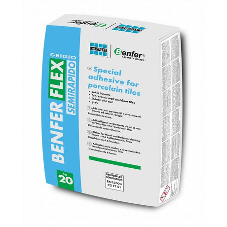 BenferFlex Semi Rapido Grey Tile Adhesive 20kg