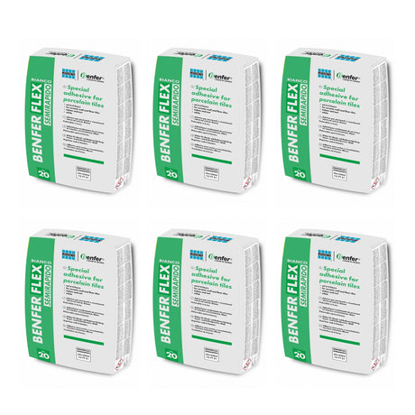 BenferFlex Semi Rapido White Tile Adhesive 20kg - Pallet of 50 Boxes